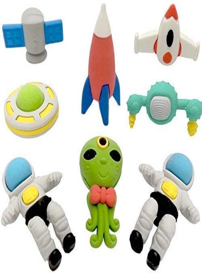Crackles Cutest Global Astronaut Outer Space Solar Pattern Erasers - Set of 4 for Birthday Gifts for Kids (Total 16 Erasers) for Birthday Return Gifts - Image 2